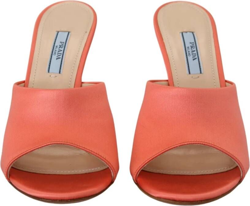 Prada Heeled Mules Oranje Dames