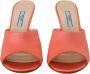 Prada Coral Calzature Leren Stiletto`s Hakken Sandalen Schoenen Orange Dames - Thumbnail 2