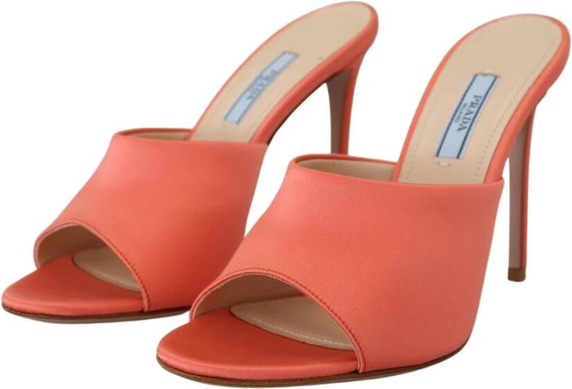 Prada Heeled Mules Oranje Dames