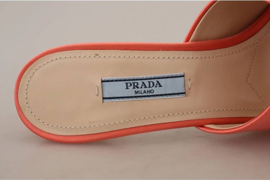 Prada Heeled Mules Oranje Dames