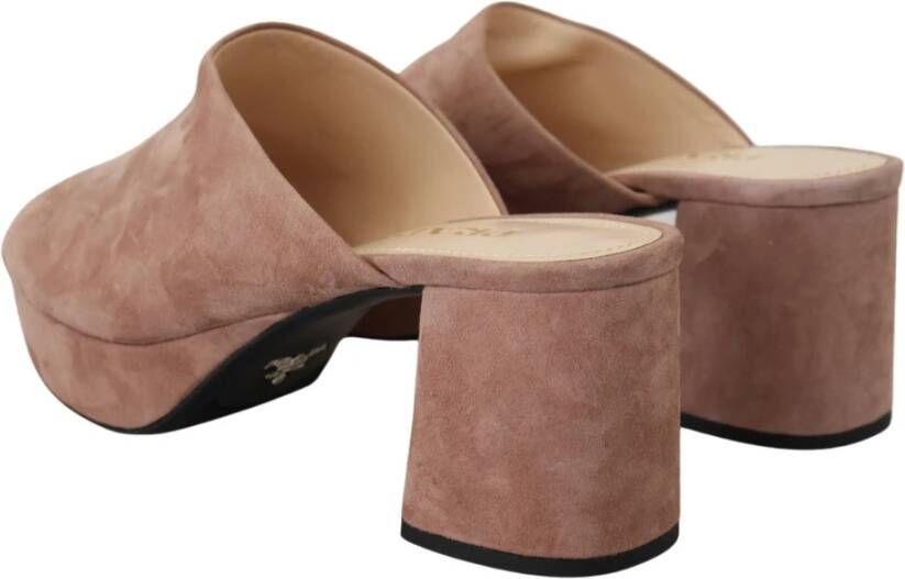 Prada Heeled Mules Pink Dames