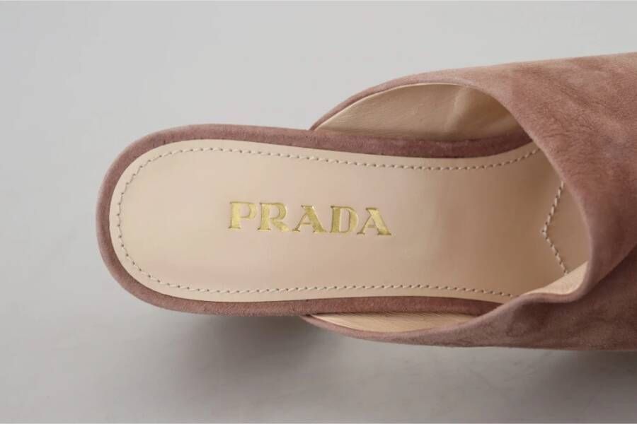 Prada Heeled Mules Pink Dames