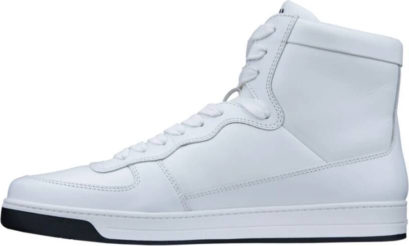 Prada Heren Veterschoenen Hoge Sneakers White Heren