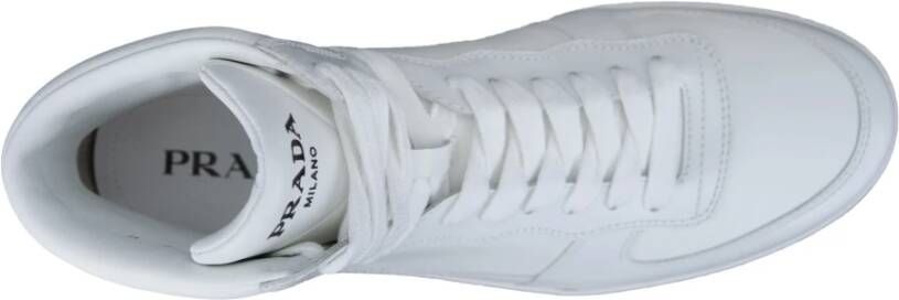 Prada Heren Veterschoenen Hoge Sneakers White Heren