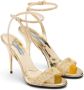 Prada Kristallen Satijnen Sandalen Yellow Dames - Thumbnail 3