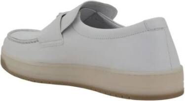 Prada Iconische leren loafers met driehoekige plaque White Heren