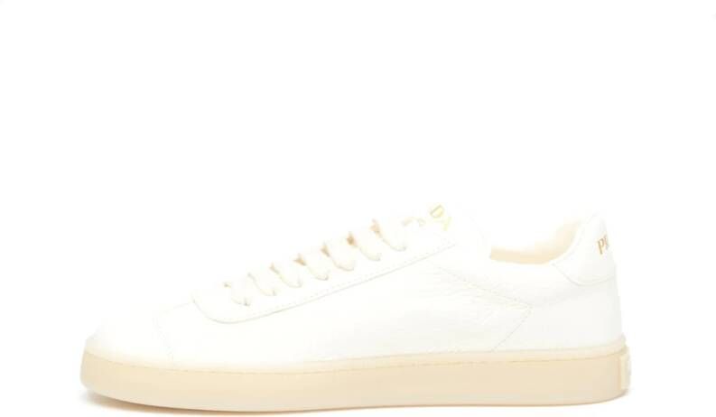 Prada Ivoorleren Sneakers met Rubberen Zool Multicolor Dames