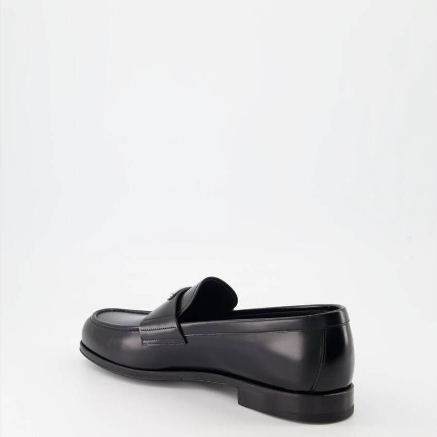 Prada Leren Instap Mocassins Black Heren