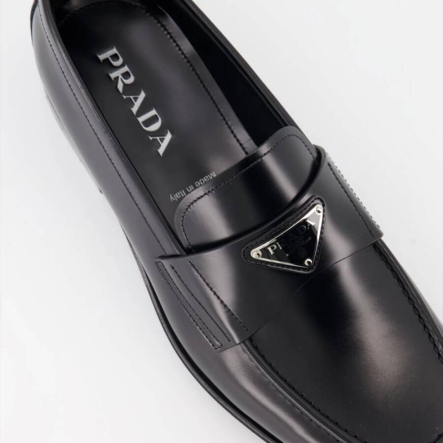 Prada Leren Instap Mocassins Black Heren