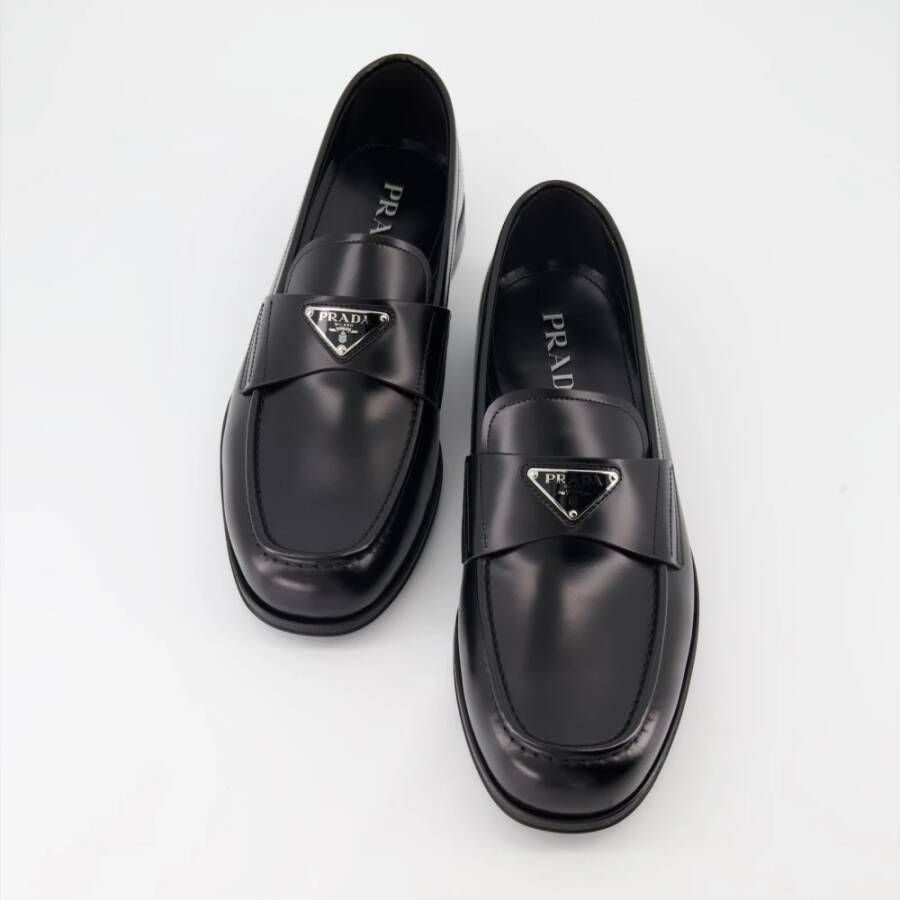 Prada Leren Instap Mocassins Black Heren