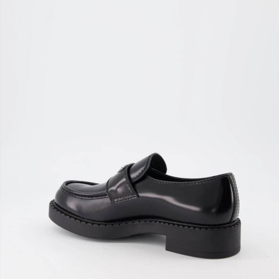 Prada Leren Instappers Mocassins Black Heren