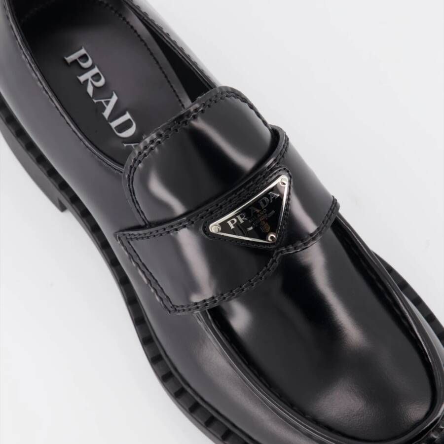 Prada Leren Instappers Mocassins Black Heren