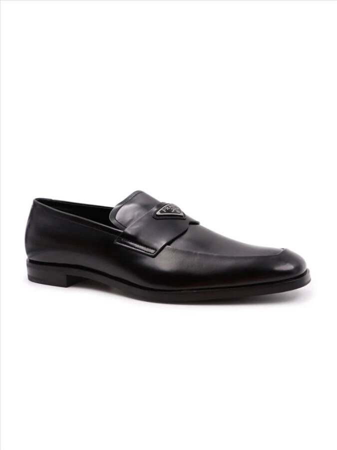 Prada Leren Loafers Black Heren