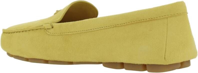 Prada Leren Logo Loafers Vrouwen Italië Yellow Dames