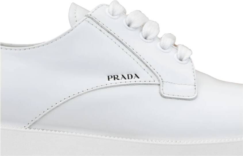 Prada Leren Vetersneakers voor Dames White Dames