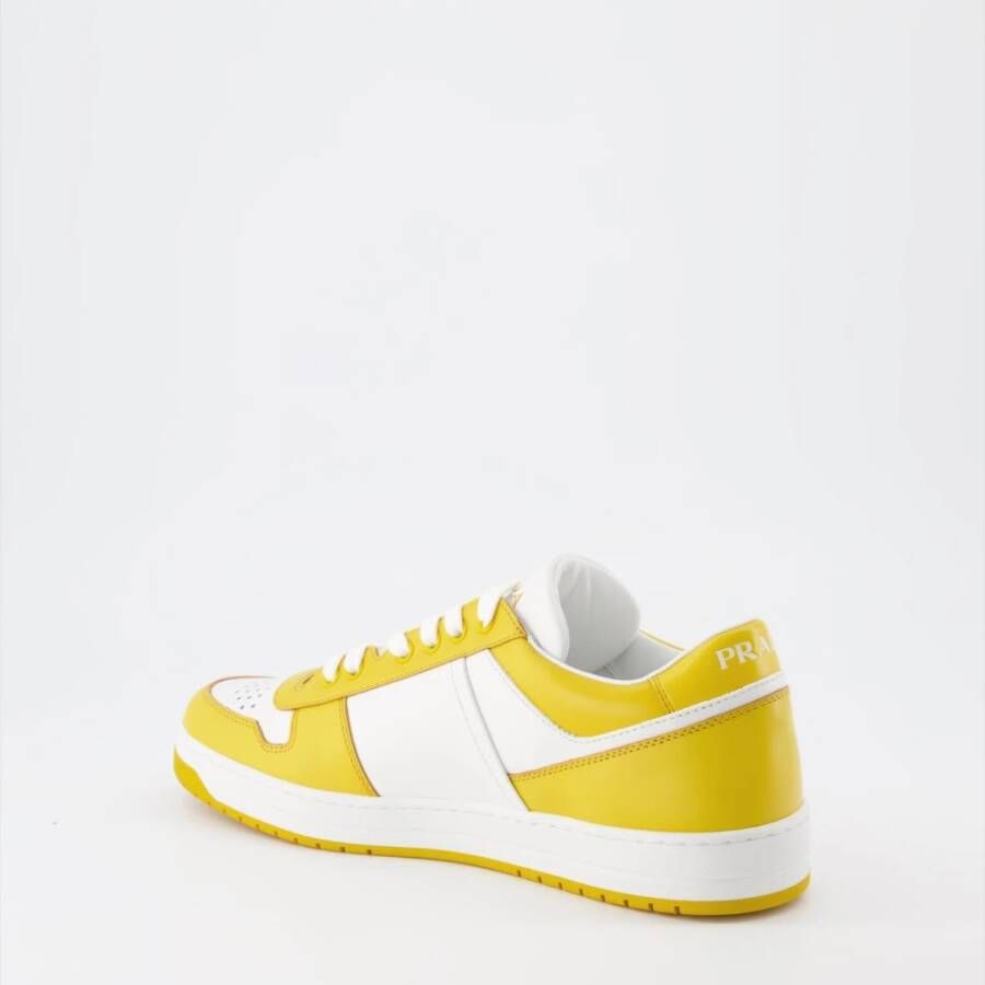 Prada Leren vetersneakers Yellow Heren