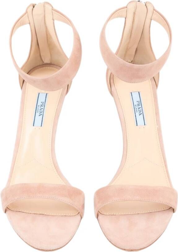 Prada Lichtroze leren sandalen Pink Dames