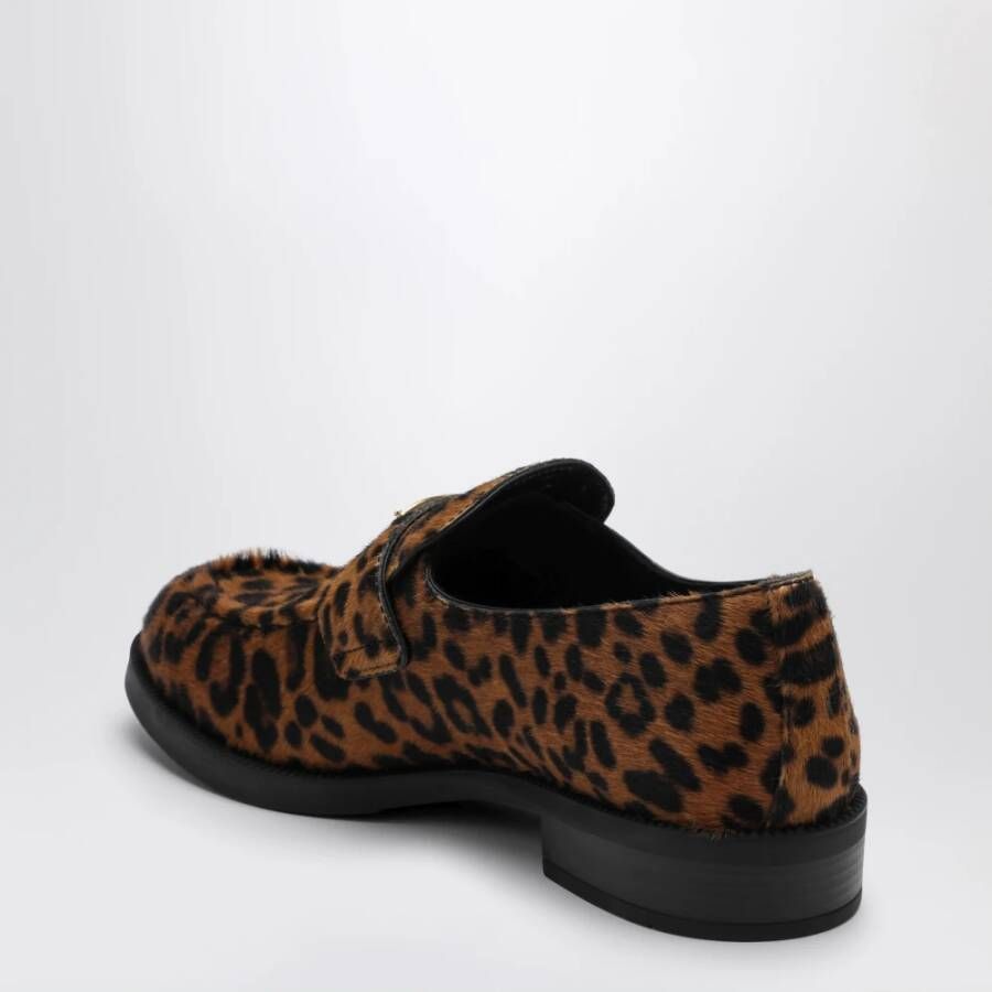 Prada Luipaardprint Stof Loafers Brown Dames