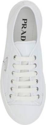 Prada Luxe Leren Sneakers met Patentontwerp White Dames