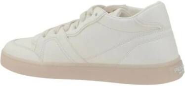 Prada Monogram Leren Sneakers met Platte Zool White Dames