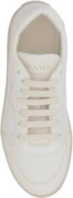 Prada Monogram Leren Sneakers met Platte Zool White Dames