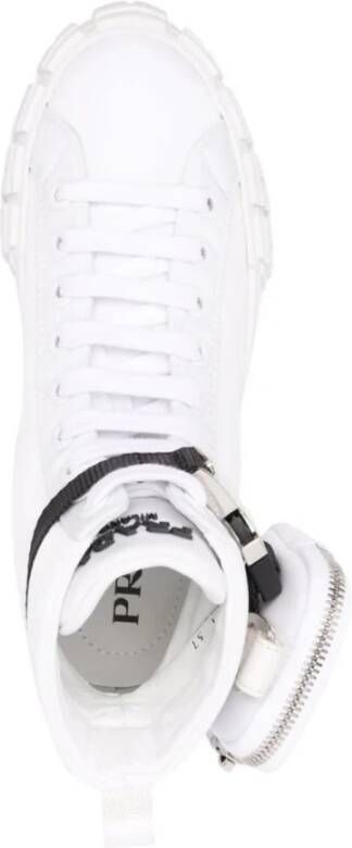 Prada Nylon Logo Pouch Sneakers Wit Rubber White Dames