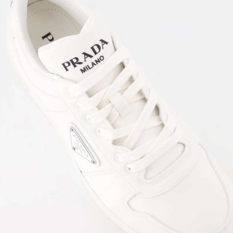 Prada Nylon Veterschoenen White Heren