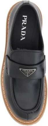 Prada Patent Leren Loafers met Robuuste Zool Black Heren