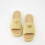 Prada Raffia Slip-On Platform Mules Beige Dames - Thumbnail 6