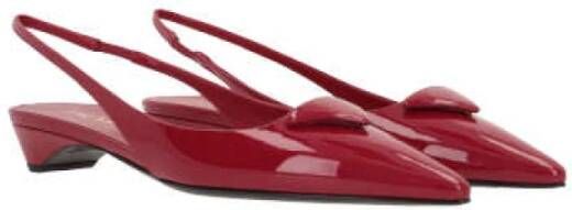 Prada Rode Patentleren Driehoeklogo Slingbacks Red Dames