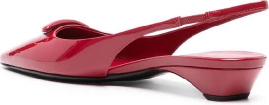 Prada Rode Patentleren Driehoeklogo Slingbacks Red Dames