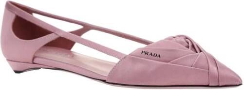 Prada Satin Ballerina met Cut-out Details Pink Dames