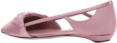 Prada Satin Ballerina met Cut-out Details Pink Dames