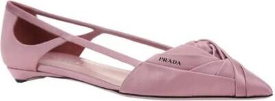 Prada Satin ballerina met verlengde neus Pink Dames