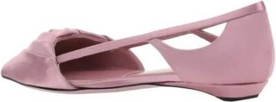 Prada Satin ballerina met verlengde neus Pink Dames