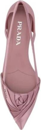 Prada Satin ballerina met verlengde neus Pink Dames