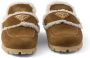 Prada Shearling Trim Slip-On Platte Schoenen Brown Dames - Thumbnail 2