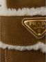 Prada Shearling Trim Slip-On Platte Schoenen Brown Dames - Thumbnail 3