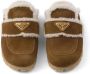 Prada Shearling Trim Slip-On Platte Schoenen Brown Dames - Thumbnail 5