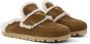 Prada Shearling Trim Slip-On Platte Schoenen Brown Dames - Thumbnail 6