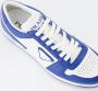Prada Geperforeerde Leren Sneakers Blue Heren - Thumbnail 6
