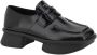 Prada Stijlvolle Leren Loafers met Vierkante Neus Black Dames - Thumbnail 2