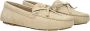 Prada Loafers Enamel Logo Suede Driving Shoes in taupe - Thumbnail 3