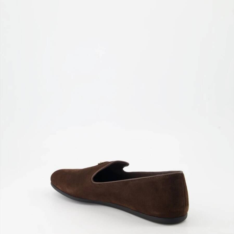 Prada Suede Instappers Brown Heren