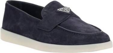 Prada Suède Monogram Loafer Stijl Blue Heren