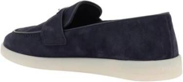 Prada Suède Monogram Loafer Stijl Blue Heren