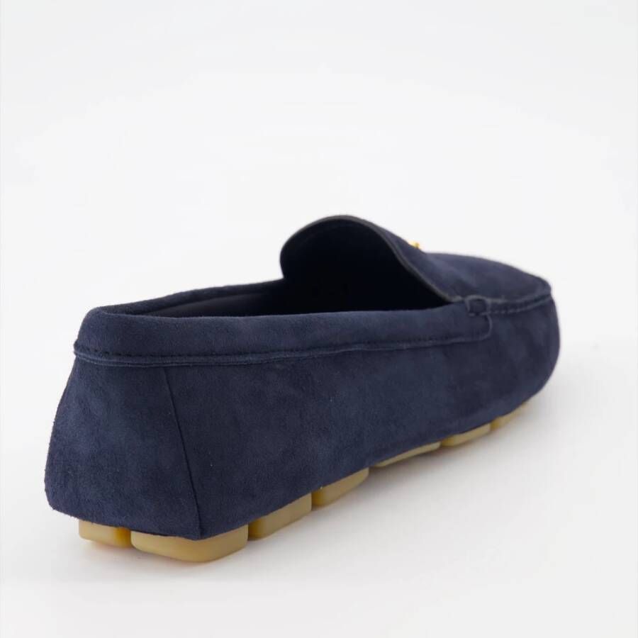 Prada Velours Instappers Blue Dames