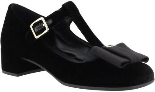 Prada Velvet Ballerina met Blokhak Black Dames