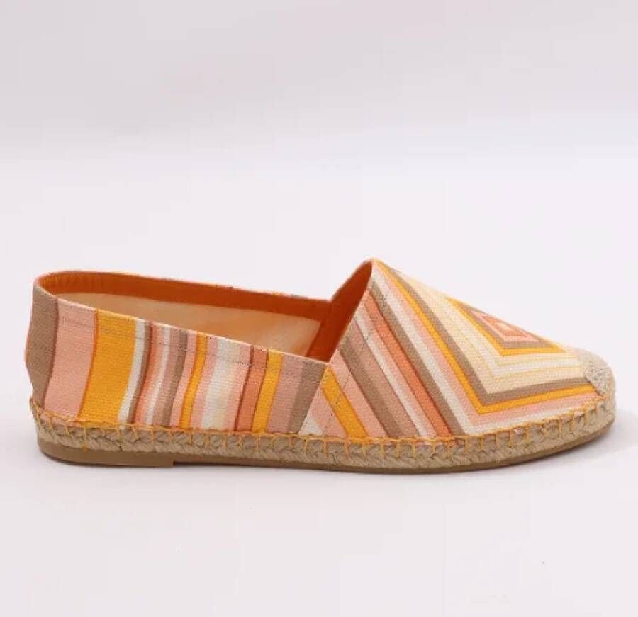 Prada Vintage Pre-owned Canvas espadrilles Orange Dames