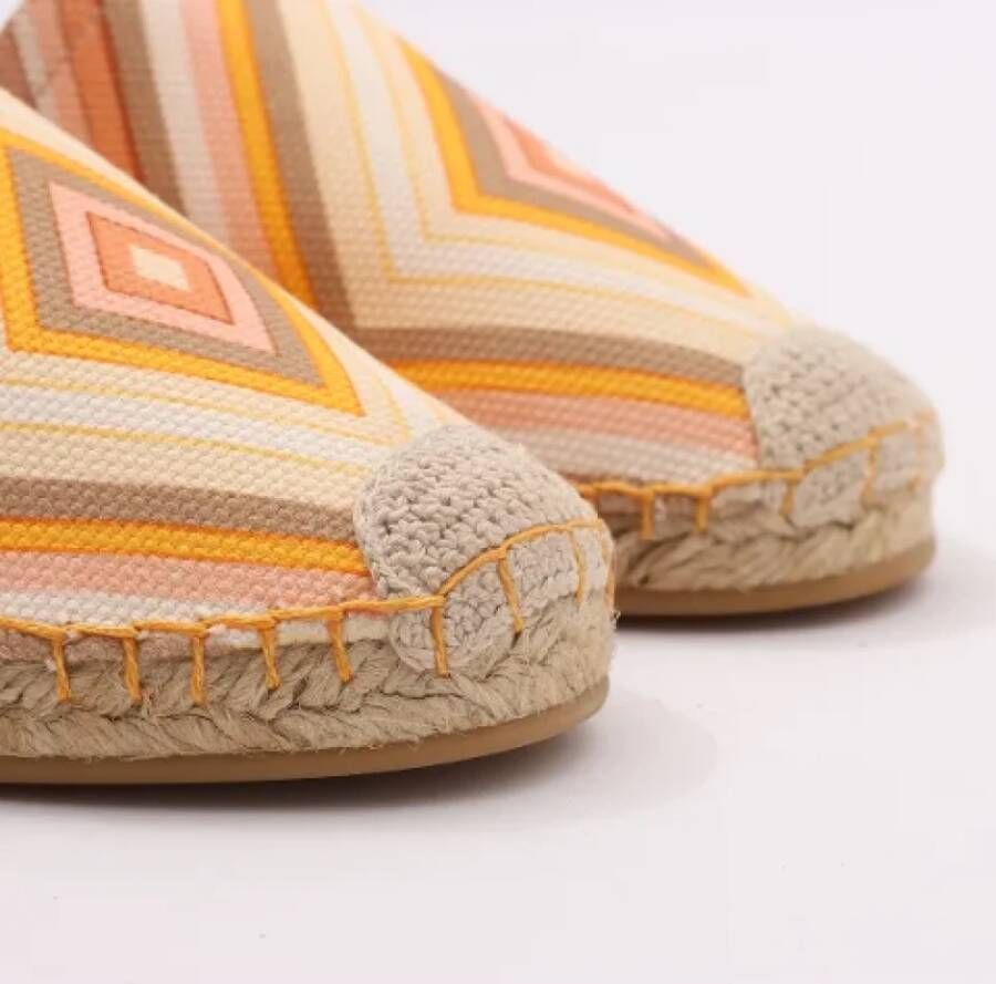 Prada Vintage Pre-owned Canvas espadrilles Orange Dames